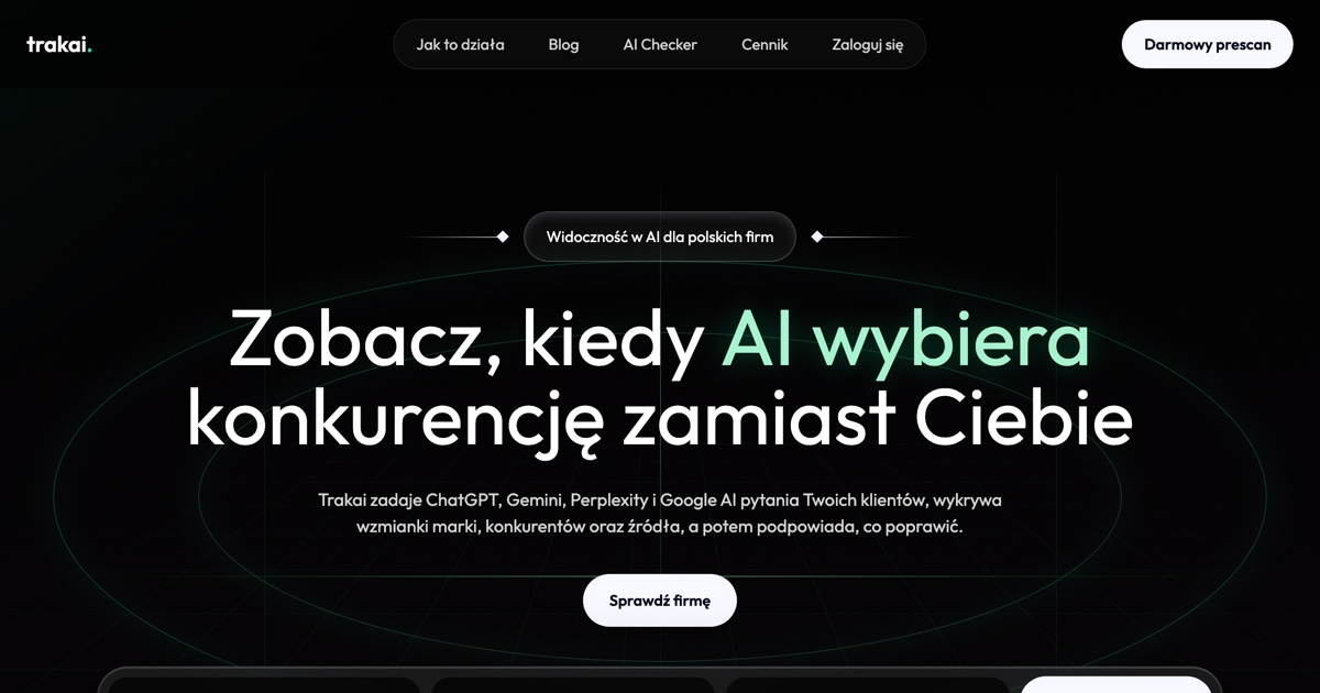 Trakai - AI visibility monitoring SaaS built by Webmoose